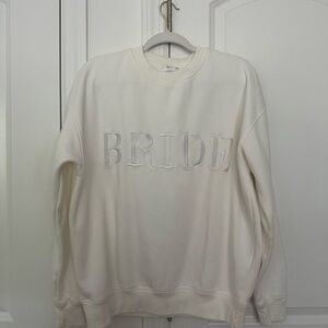 White 'Bride' Sweatshirt by Six Stories